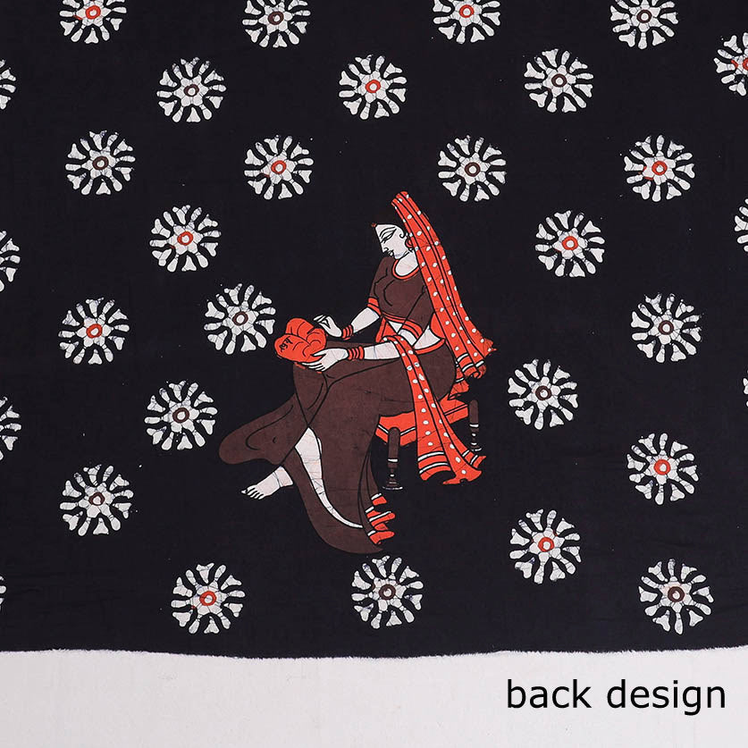 Black - Hand Batik Printing Cotton Blouse Piece