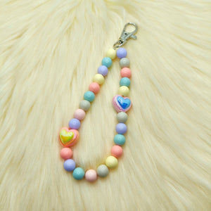 Pastel Heart Phone Hook Chain Charm