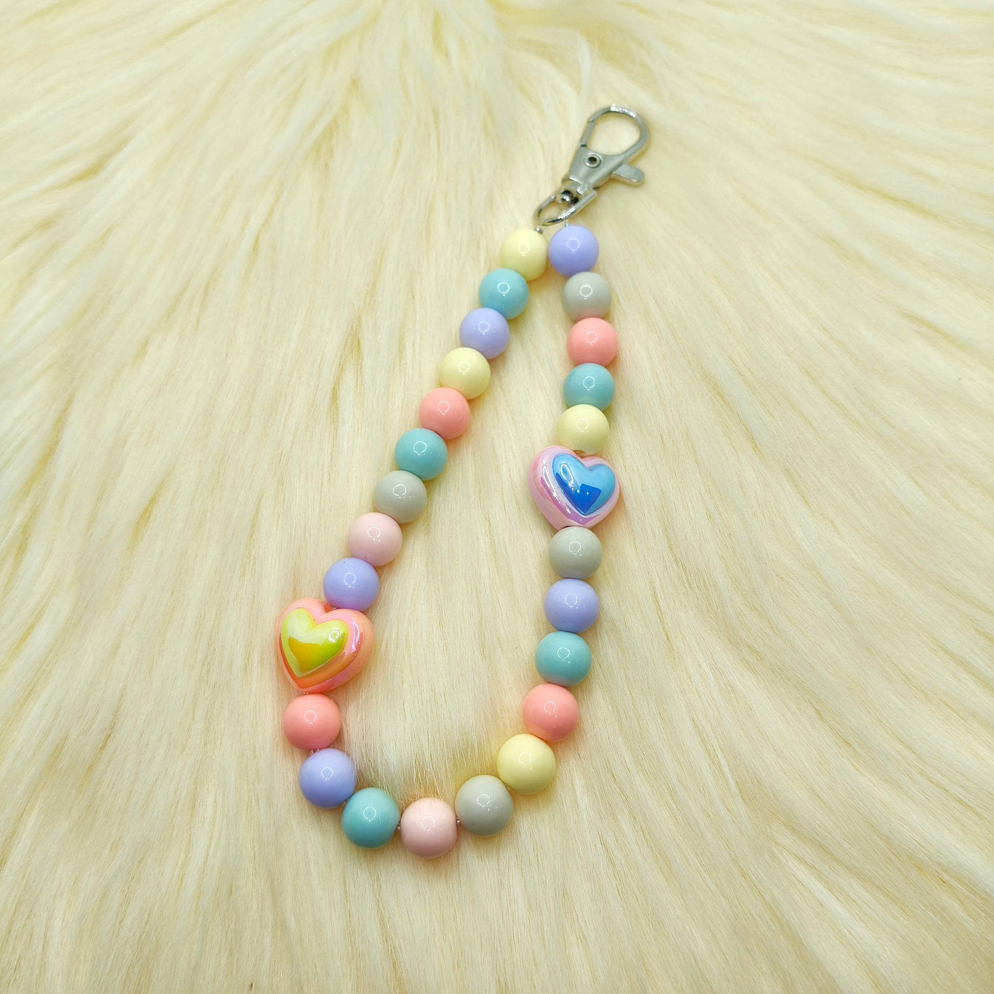 Pastel Heart Phone Hook Chain Charm