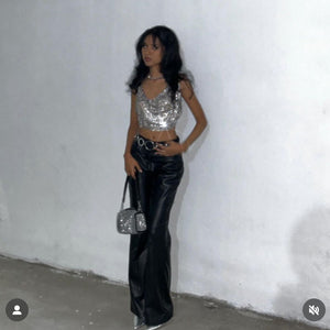 Stardust Rhinestone Gold Top