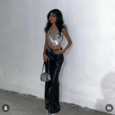 Stardust Rhinestone Gold Top
