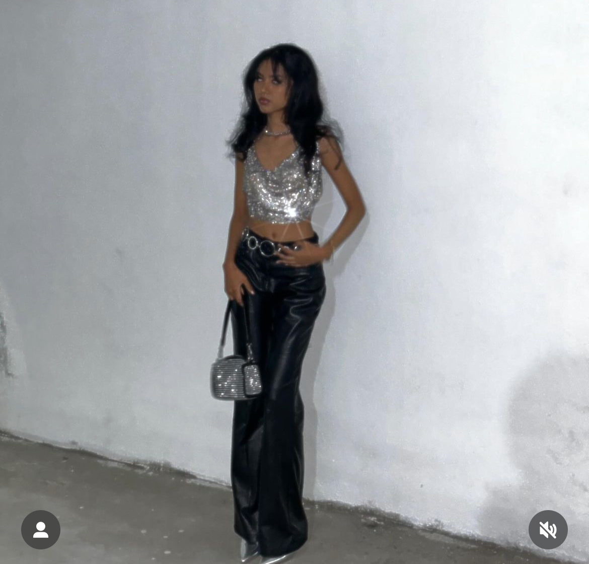 Stardust Rhinestone Gold Top