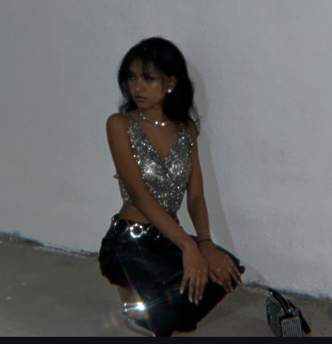 Stardust Rhinestone Gold Top