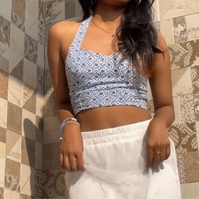 Blue Indie Halter Top