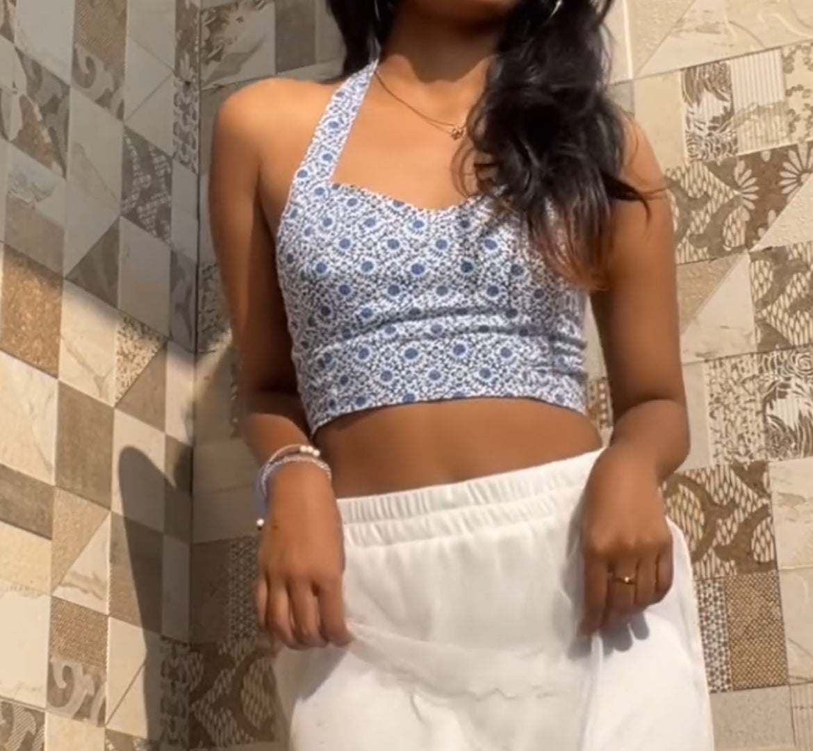 Blue Indie Halter Top