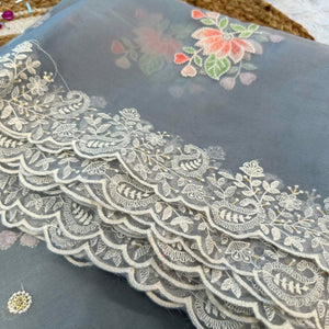 Light grey organza suit # 027