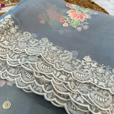 Light grey organza suit # 027