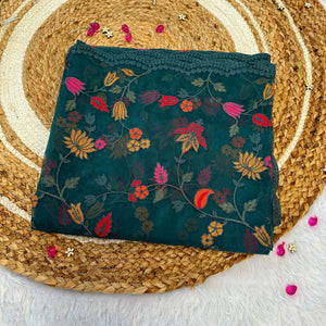 Organza dark dupatta #0040