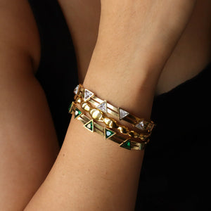 Triangle Studded 18K Gold Plated Bangle
