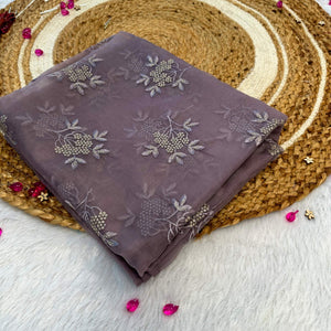 Light violet organza dupatta # 0034
