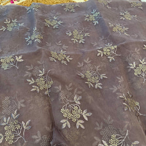 Light violet organza dupatta # 0034
