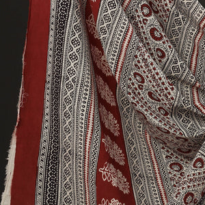 Beige - 3pc Natural Dyed Cotton Bagh Print Suit Material Set 08