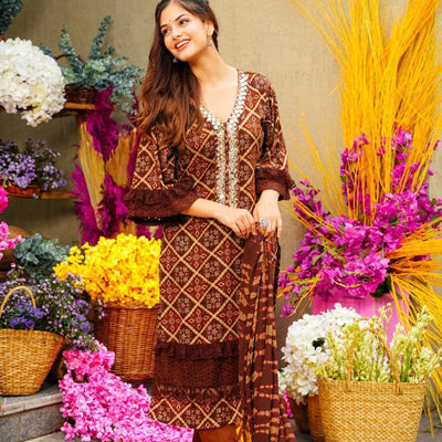 DIHU RAYON STRAIGHT SUIT SET