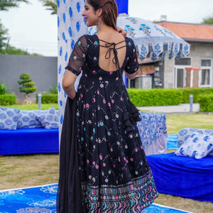 Magical black georgette suit set