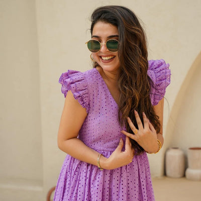 Kai cotton schiffli dress