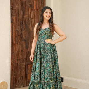 Gauhar green muslin maxi