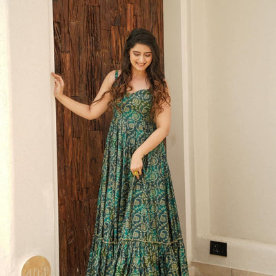 Gauhar green muslin maxi