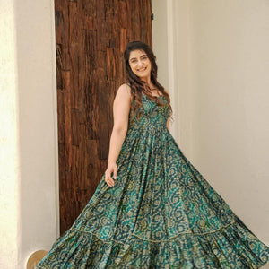 Gauhar green muslin maxi