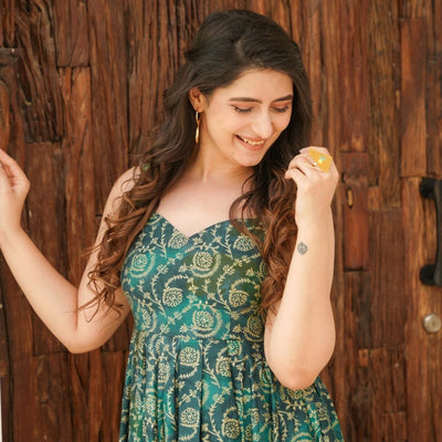 Gauhar green muslin maxi
