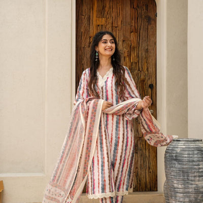 Ivory cotton kurta set