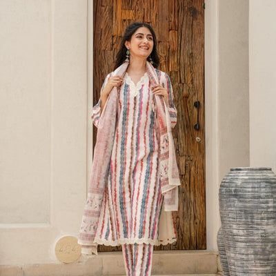 Ivory cotton kurta set