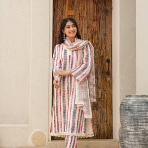 Ivory cotton kurta set