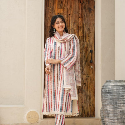 Ivory cotton kurta set