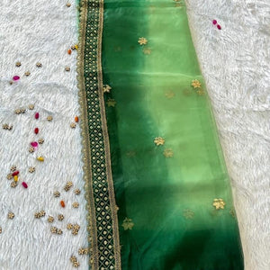 Green paradise unstitched suit #029
