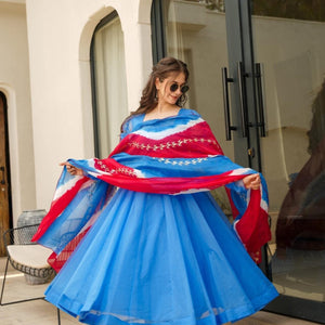 Niharika Blue organza suit set