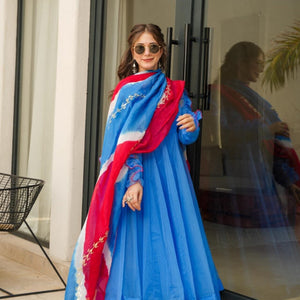 Niharika Blue organza suit set