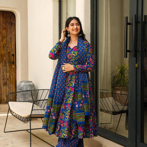 Damini blue cotton suit set