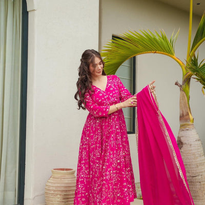 Ocean pink heavy embroidered set