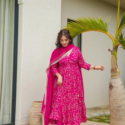 Ocean pink heavy embroidered set