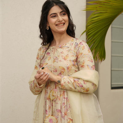 Sumaya embroidered organza suit set