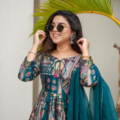Shining bright silk suit set