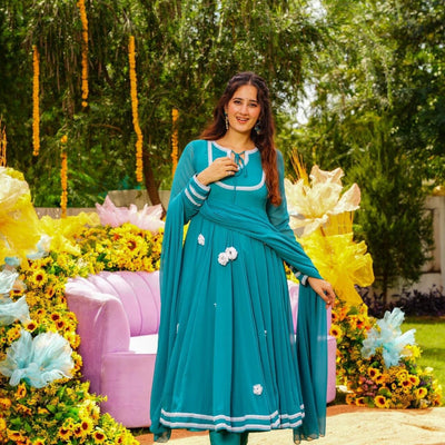 ULTRA MARINE GEORGETTE SUIT SET