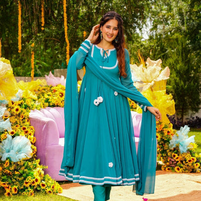 ULTRA MARINE GEORGETTE SUIT SET