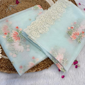 Light blue organza suit set # 026