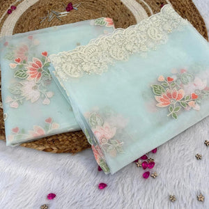 Light blue organza suit set # 026