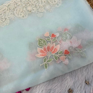 Light blue organza suit set # 026
