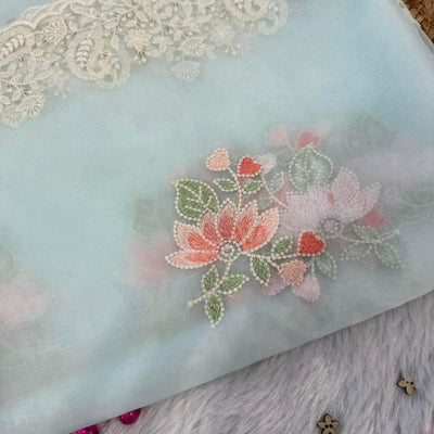 Light blue organza suit set # 026