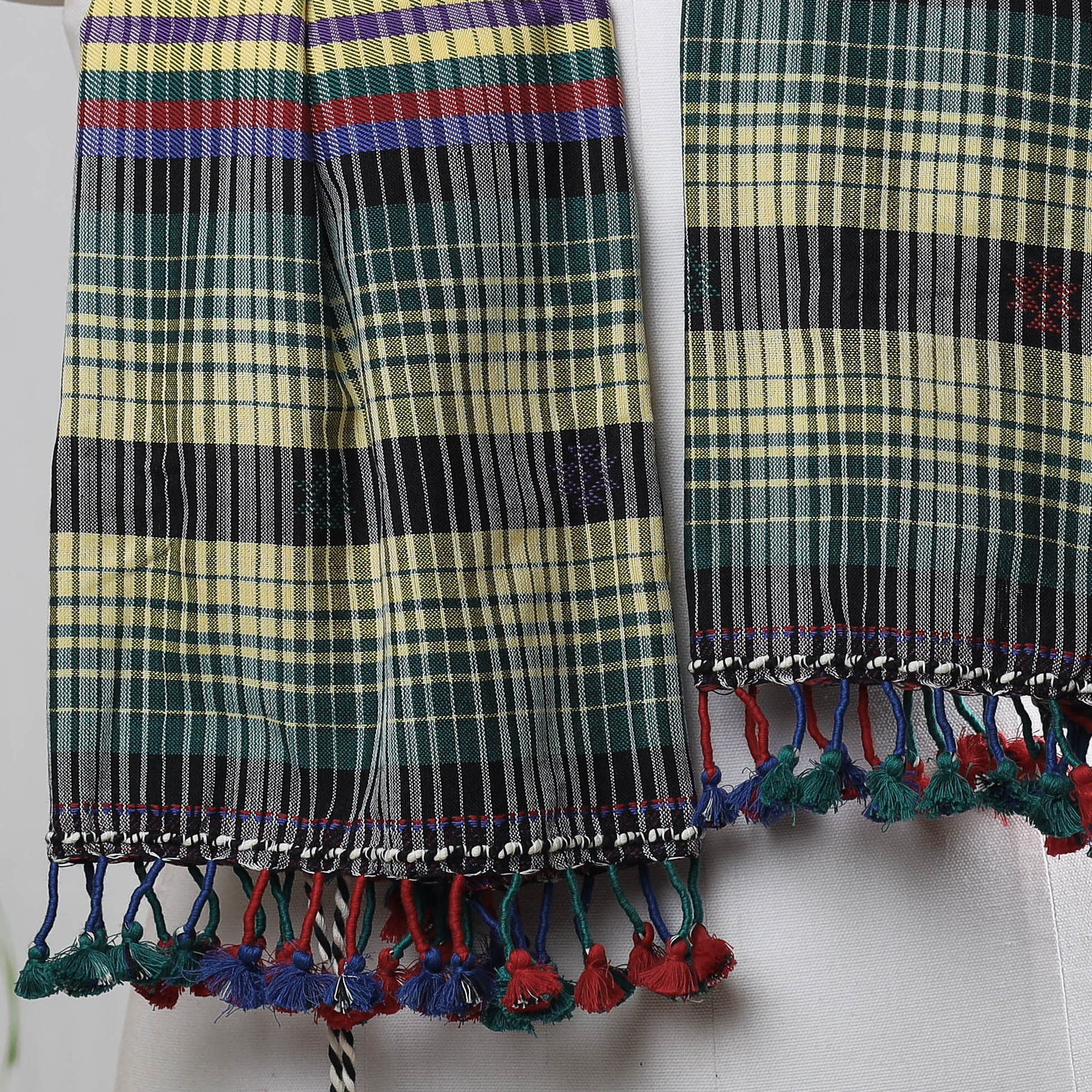 Black - Kutch Weave Pure Handloom Cotton Stole