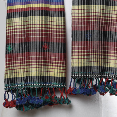 Black - Kutch Weave Pure Handloom Cotton Stole
