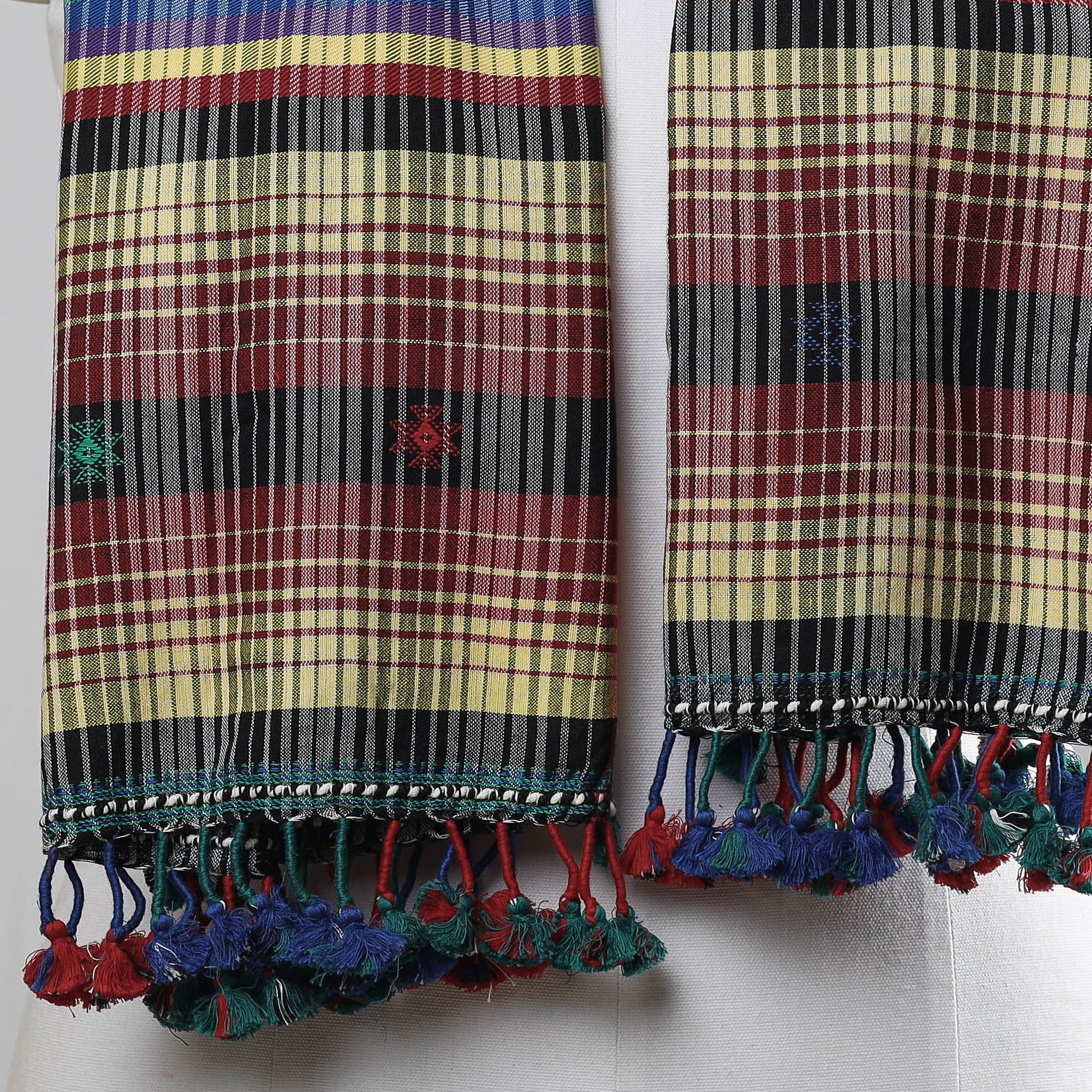 Black - Kutch Weave Pure Handloom Cotton Stole