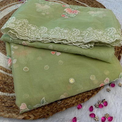 Green organza suit set # 0025