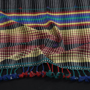 Black - Kutch Weave Pure Handloom Cotton Stole