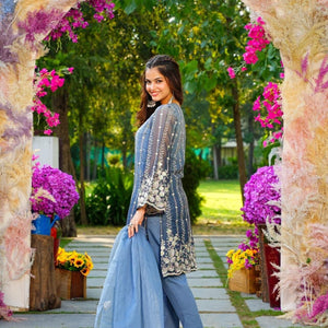 Mitali blue embroidered set