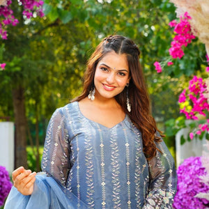 Mitali blue embroidered set