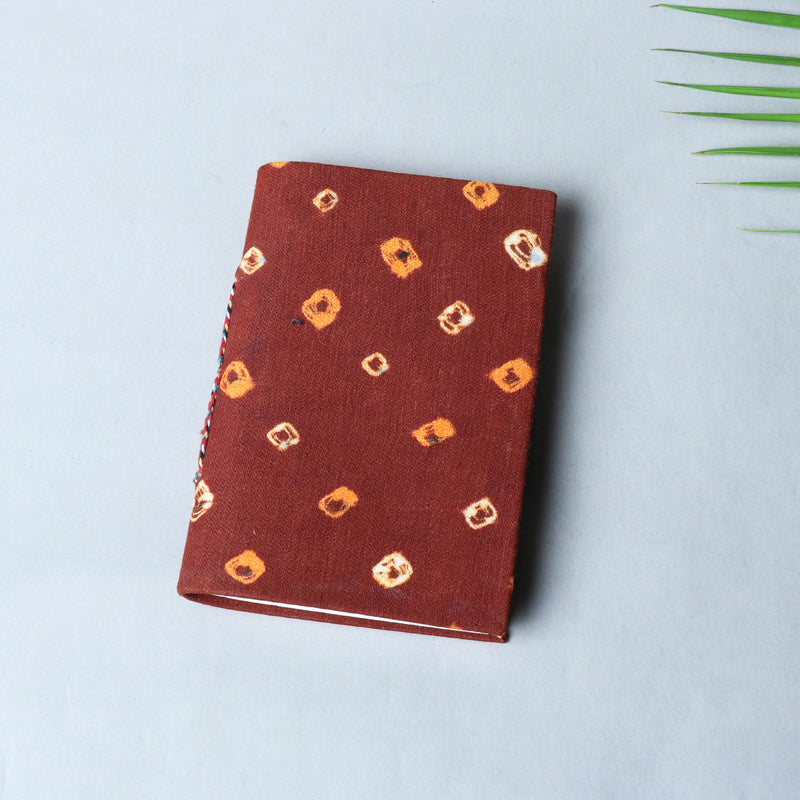 Brown - Bandhani Cover Handmade Paper Notebook (5 x 3.5 in)