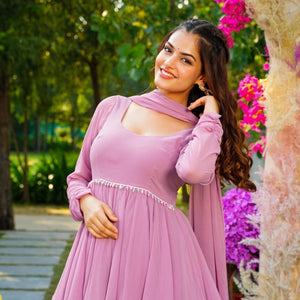 Lavender light georgette sharara set